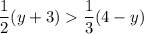 \dfrac{1}{2}(y+3)\dfrac{1}{3}(4-y)