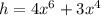 h=4x^6+3x^4