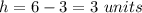 h=6-3=3\ units