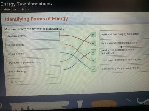 Identifying forms of energy match each form of energy with its description. thermal energy a piece o
