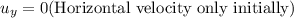 u_y=0(\textrm{Horizontal velocity only initially)}