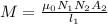 M = \frac{\mu_0 N_1 N_2A_2}{l_1}