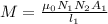 M = \frac{\mu_0 N_1 N_2A_1}{l_1}