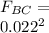 F_{BC}=\frac{9\times 10^{9}\times 5.1\times 10^{-6}\times 5.1\times 10^{-6}}}{0.022^{2}}