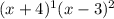 (x+4)^1(x-3)^{2}