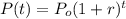 P(t) = P_o (1+r)^t