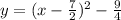 y = (x -  \frac{7}{2} ) ^{2}  -  \frac{9}{4}