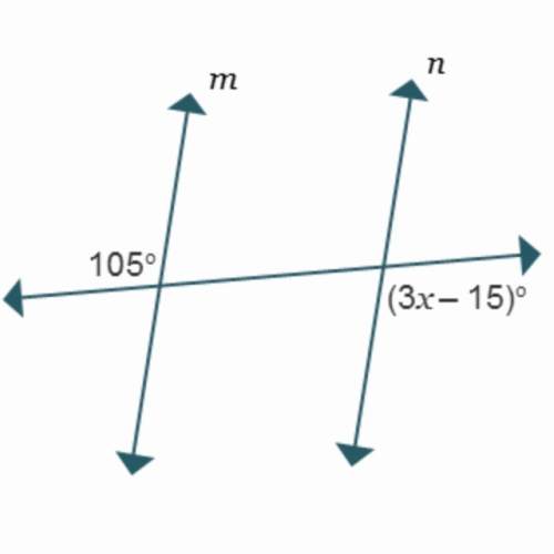 What is the value of x for which m || n? x = 40 x = 5 x = 105 x = 30