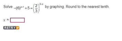 Solve -(6)^x-1+5=(2/3)^2-x by graphing. round to the nearest tenth.