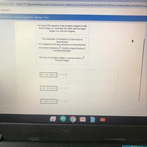 Match each word problem to the equation that models it