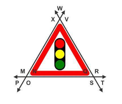 Suppose you are a designer making the traffic sign below. 1. what is the sum of the interior angles