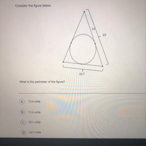 What is the perimeter of the figure? a 73.4 units b 71.6 units © 69.1 units d 40.3 units