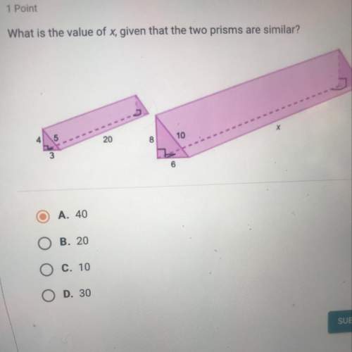 What is the value of x , given that the two prisms are similar ?