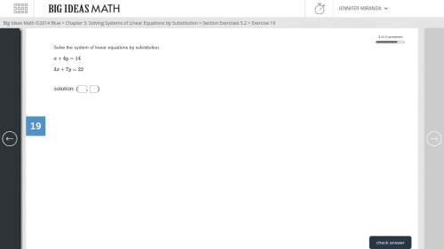 Solve the system of linear equations with substitution; x+4y=14 3x+7y=22 explain with steps --imag