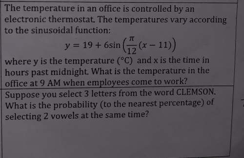 (two questions)the temperature in an office is