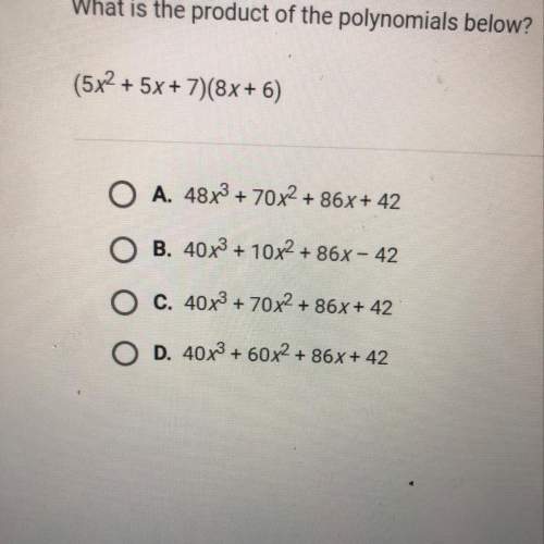 What is the product of the polynomials below? (5x^2+5x+7)(8x+6)