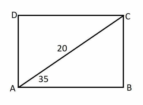 In rectangle abcd, diagonal ac, which is 20 inches in length