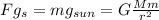 Fg_{s}=mg_{sun}=G\frac{Mm}{r^{2}}