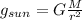 g_{sun}=G\frac{M}{r^{2}}