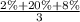 \frac{2\% + 20\% + 8\%}{3}