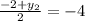 \frac{-2+y_2}{2}=-4