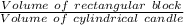 \frac{Volume\ of\ rectangular\ block}{Volume\ of\ cylindrical\ candle}