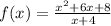 f(x)=\frac{x^2+6x+8}{x+4}