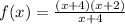 f(x)=\frac{(x+4)(x+2)}{x+4}