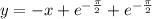 y=-x+e^{-\frac{\pi}{2}}+e^{-\frac{\pi}{2}}