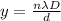 y=\frac{n\lambda D}{d}