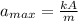 a_{max}=\frac{kA}{m}