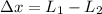 \Delta x = L_1 - L_2