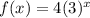 f(x)=4(3)^x