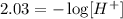 2.03=-\log [H^+]