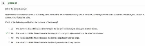 Abookstore ownwr wants to know which department to expand. manager a surveys every 3rd teenager that