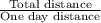 \frac{\text{Total distance}}{\text{One day distance}}