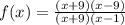 f(x)=\frac{(x+9)(x-9)}{(x+9)(x-1)}