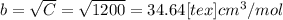 b = \sqrt{C} = \sqrt{1200} = 34.64<img src=