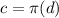 c = \pi(d)