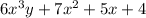 6x^3y+7x^2+5x+4