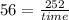 56= \frac{252}{time}