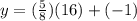 y=(\frac{5}{8})(16)+(-1)