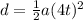 d=\frac{1}{2} a(4t)^{2}