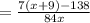 =\frac{7(x+9)-138}{84x}