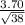 \frac{3.70}{\sqrt{38} }