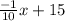 \frac{-1}{10}x+15