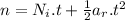 n=N_i.t+\frac{1}{2} a_r.t^2