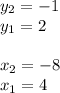 y_2=-1\\y_1=2\\\\x_2=-8\\x_1=4