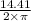 \frac{14.41}{ 2\times \pi}