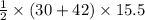 \frac{1}{2} \times (30+42) \times15.5